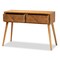 Baxton Studio Mae Mid-Century Modern Natural Brown Finished Wood 2-Drawer Console Table 176-11062-Zoro - alternate 8